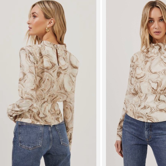 ASTR THE LABEL MARBLE NEUTRAL TOP - Picture 3 of 3